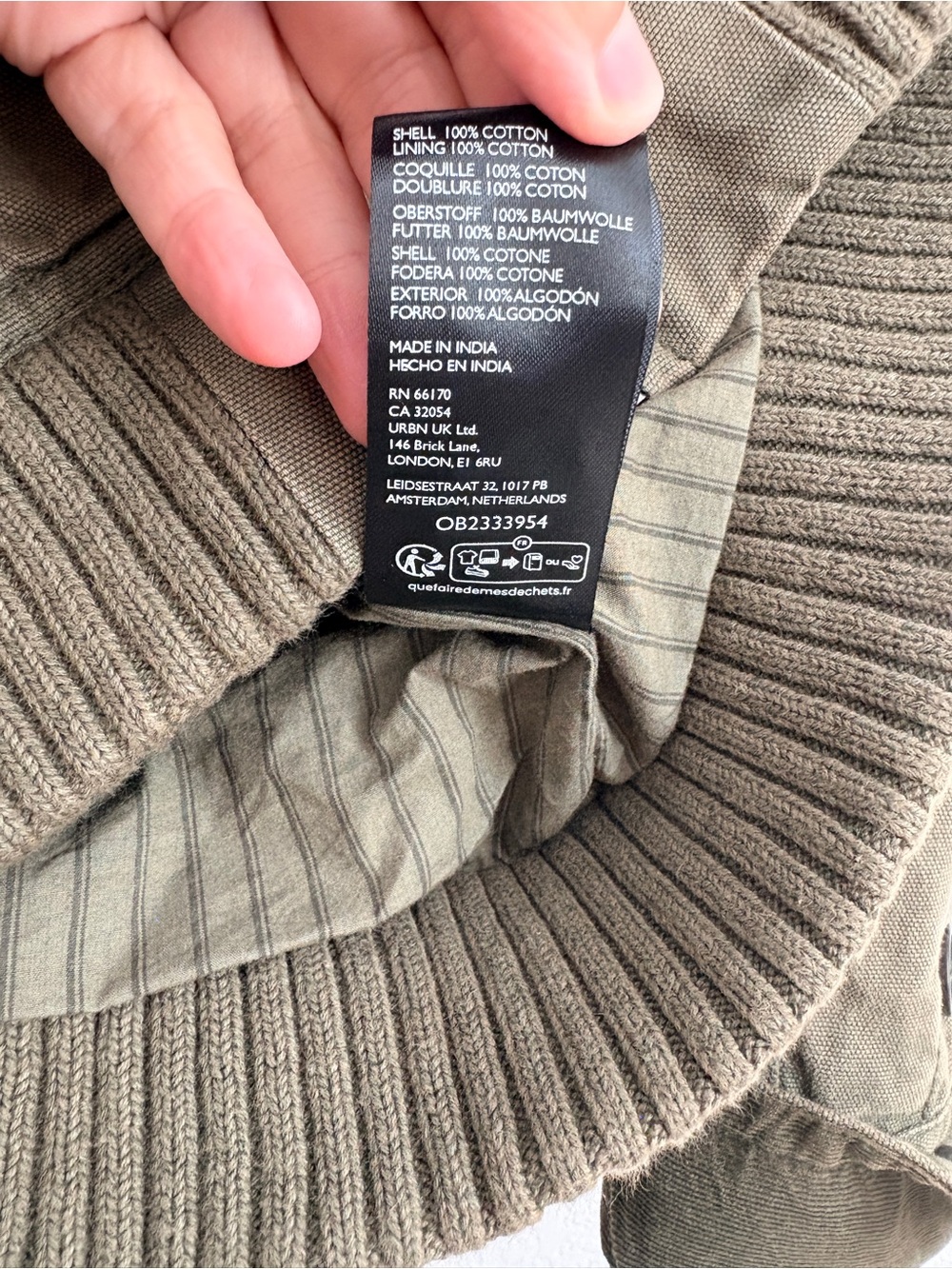 NWT Free People Harley Olive Utility Jacket with Corduroy Collar - Picture 9 of 10